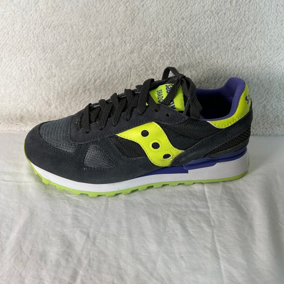 Saucony Shadow 5000 Mens Shoes Dark Grey Neon Yellow Athletic Sneakers Size 9 - Picture 7 of 15